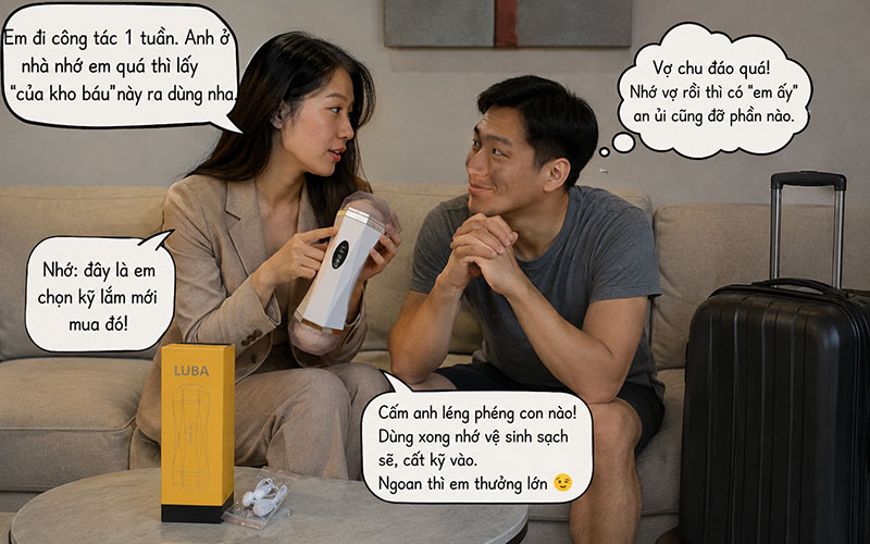 Âm Đạo Cầm Tay 2 Đầu Rung Tai Nghe Tăng Khoái Cảm Cho Nam Giới